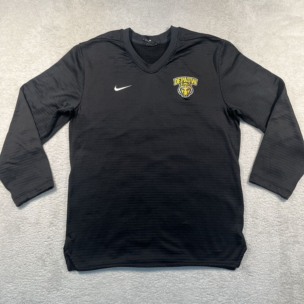 Nike Football Team Issued Depauw University Pullover Fleece Lined Shirt Adult S‎
